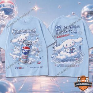 Cinnamoroll Pepsi Cream Soda Float T-Shirt - detail of the front design with text