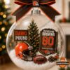 Cleveland Browns 80 Years Anniversary Globe Ornament - full front view of decorative contents