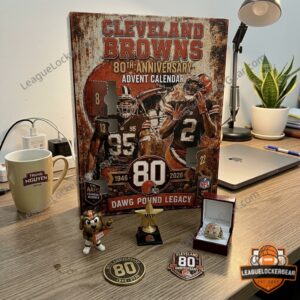 Cleveland Browns 80th Anniversary 1946-2026 Advent Calendar - diverse collection of themed merchandise