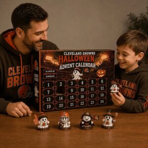 Cleveland Browns Halloween 2026 Advent Calendar - close-up of top right calendar and figures