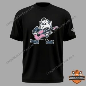 Cleveland Browns MGK Brownie the Elf Guitar T-Shirt - top branding with MGK X BROWNS