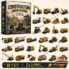 Construction Vehicles 24 Unique Vehicles Advent Calendar - front box and miniature vehicles display
