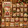 Corgi Heart Christmas Advent Calendar 24 Acrylic Ornaments - full product display with box and all ornaments