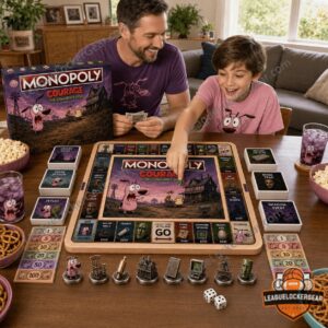 Courage the Cowardly Dog Monopoly game board and haunted house detail