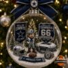 Dallas Cowboys 66th Anniversary 1960-2026 Globe Ornament - detailed front view