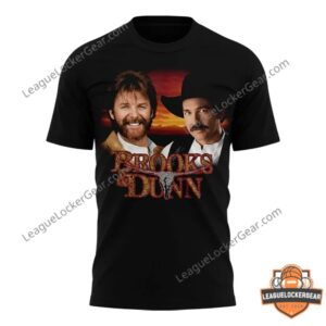 Front of Dallas Cowboys Brooks & Dunn T-shirt worn by a man walking