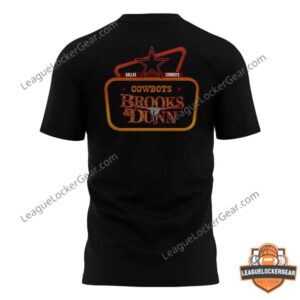 Back of Dallas Cowboys Brooks & Dunn T-shirt shown as a flat-lay mockup
