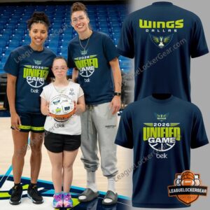 Dallas Wings 2026 Unified Game T-Shirt - worn by three individuals and two flat views