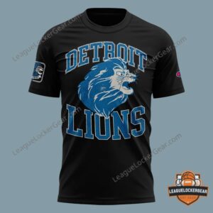 Detroit Lions Disney x Champion Simba T-Shirt - close-up of front design and 'Simba' banner
