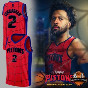 Detroit Pistons Spider-Man Cunningham Basketball Jersey