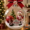 Detroit Red Wings 100 Years Anniversary 2026 Globe Ornament - full view with festive background
