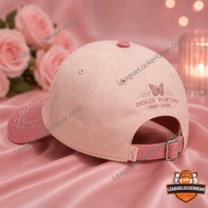 Dolly Parton 1946-2026 Forever In Our Hearts Commemorative Baseball Cap - close-up on 'Dolly' script