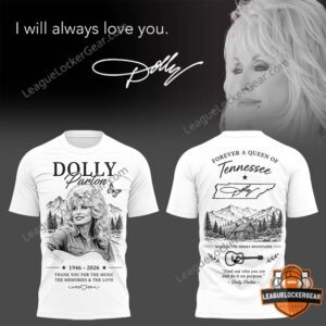 Dolly Parton 1946-2026 Thank You For The Music 3D T-Shirt - front and back view