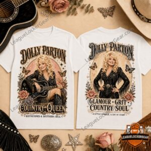 Dolly Parton Country Queen Rhinestones and Southern Soul T-Shirt - front and back views