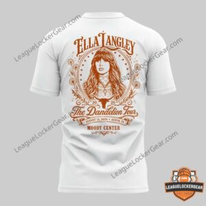 Ella Langley Texas Longhorns 2026 T-Shirt - models wearing front design, back view closeup