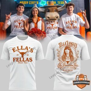 Ella Langley Texas Longhorns Ella's Fellas The Dandelion Tour 2026 T-Shirt - full product display with live