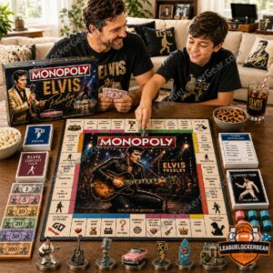 Elvis Presley Collector Edition Monopoly Board Game box, game board, and 