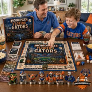 Florida Gators Collector Edition Halloween Monopoly Board Game - box and cap close-up