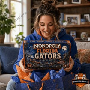 Florida Gators Collector Edition Halloween Monopoly Board Game - board section and title deeds