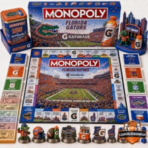 Florida Gators Monopoly Collector Edition Gatorade Board Game - full set display