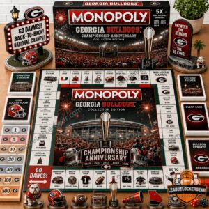 Georgia Bulldogs Championship Anniversary Monopoly Board Game - full product display