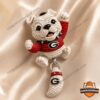 Georgia Bulldogs Crochet Mascot Dangle Earring - full front view