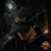 Ghost Gothic Ritual Camo Cap - front view worn by a person in a dark, mysterious setting