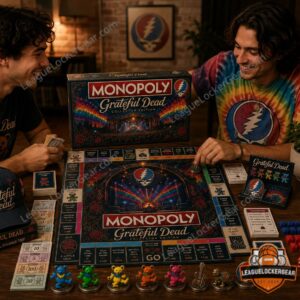 Grateful Dead Collector Edition Monopoly Board Game - box, cap, and board corner detail