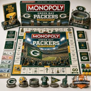 Green Bay Packers Monopoly Board Game - complete set laid out
