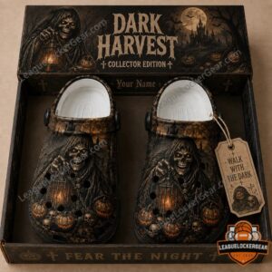 Grim Reaper Dark Harvest Halloween Crocs Clogs - pair in collector's box
