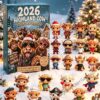 Highland Cow 2026 Advent Calendar With 24 Items - full display of box and all collectible figures