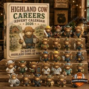 Highland Cow 2026 Careers Advent Calendar - front box with 24 themed cow figures