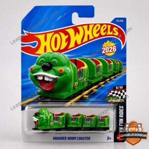 Hot Wheels HW Fun Rides 2026 Gnasher Worm Coaster Die-cast Car - close-up of the 2026 year and series name