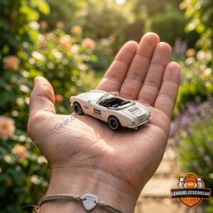 Hot Wheels Oasis Definitely Maybe BMW 507 Collectible Car - close-up of car and lower packaging