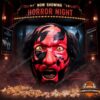 Insidious Lipstick-Face Demon Horror Night Popcorn Bucket - full view in a movie theater setting