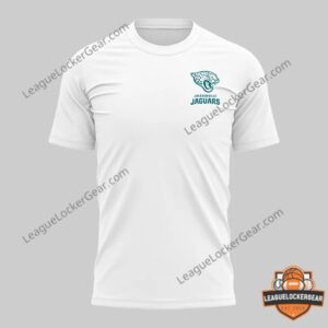 Jacksonville Jaguars Panthers vs. Jaguars Cat Fight Preseason Week 2 T-Shirt - close-up of game details