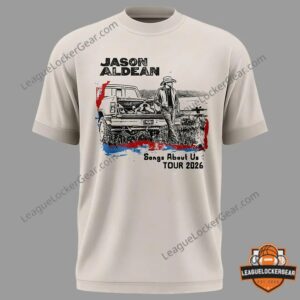 Jason Aldean Songs About Us Tour 2026 T-Shirt - detailed view of the concert poster artwork