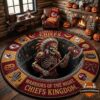 Kansas City Chiefs 2026 Halloween Quilted Round Rug central view