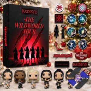 KATSEYE Animal Dance The Wildworld Tour 2026 Advent Calendar with contents spread out