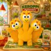 Keroppi McDonald's King Ghidorah Collaboration Plush Toy - full view in a themed restaurant setting
