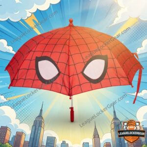 Kirsten Dunst Spider-Man Brand New Day Umbrella - upper left canopy detail with web pattern