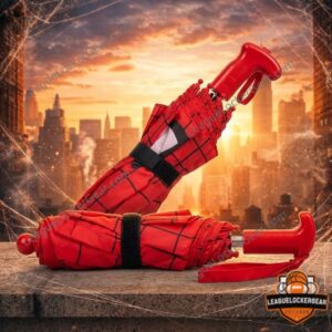Kirsten Dunst Spider-Man Brand New Day Umbrella - lower left section showing handle and web shadow