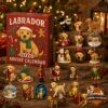 Labrador 2026 Christmas Advent Calendar with Ornaments - full product display
