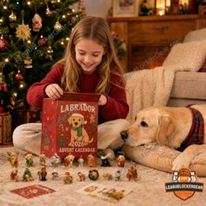 Labrador 2026 Christmas Advent Calendar with Ornaments - top row of various dog ornaments