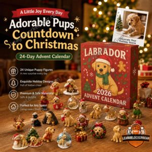 Labrador 2026 Christmas Advent Calendar with Ornaments - bottom row of festive dog ornaments