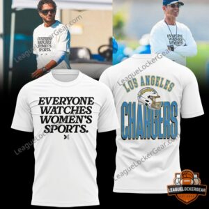 Los Angeles Chargers Everyone Watches T-Shirt - full product display with men wearing shirts