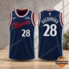Los Angeles Clippers Rui Hachimura Player Number 28 Basketball Jersey - front and back view