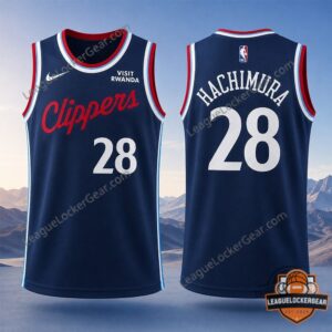 Los Angeles Clippers Rui Hachimura Player Number 28 Basketball Jersey - close-up back view