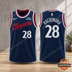 Los Angeles Clippers Rui Hachimura Player Number 28 Basketball Jersey - front and back view
