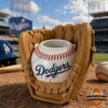 Los Angeles Dodgers Baseball Glove Plant Pot And Planter Home Desk Decor - overall view on a baseball field